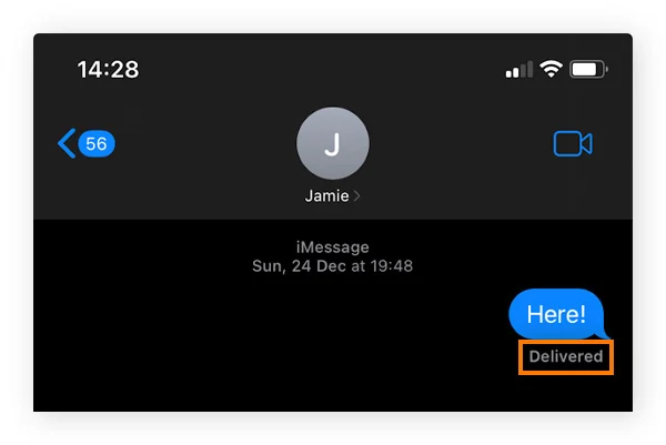 iMessage 传送状态的示范